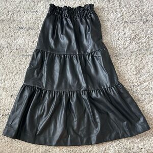 Anthropologie Somerset Maxi Skirt Faux Leather Tiered Edition